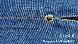  Presentation with denim - Cool new PPT theme with fragment of the denim clothing with a rivet backdrop and a ocean colored foreground