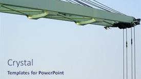  Presentation with crane - Slide set consisting of fragments-of-a-crane-boom background and a sky blue colored foreground