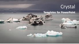  Presentation with sea water - Cool new presentation design with fragments-of-iceberg-in-sea backdrop and a dark gray colored foreground