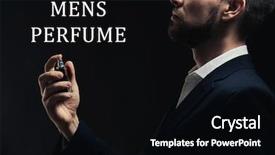  Presentation with cologne - Theme with fragrance - men's perfume man using cologne background and a black colored foreground