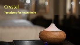  Presentation with diffuser - Slides consisting of fragrance air - aroma oil diffuser on table background and a tawny brown colored foreground