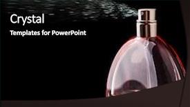  Presentation with perfume - Beautiful presentation theme featuring fragrance air - bottle of perfume spraying backdrop and a black colored foreground
