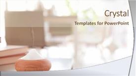  Presentation with diffuser - Slide set having fragrance air - electric oil diffuser on blurred background and a cream colored foreground