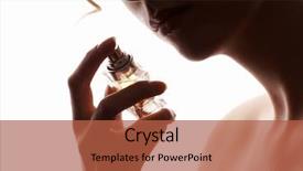  Presentation with golden woman - Cool new theme with fragrance scent - sensual woman smelling perfume golden backdrop and a red colored foreground