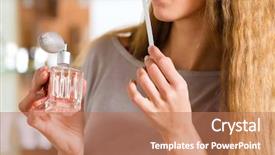  Presentation with fragrance - Slide deck having fragrance with a paper tester background and a coral colored foreground