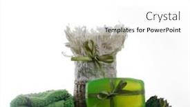  Presentation with fragrant - Slide deck with fragrant-kiwi-soap-on-white background and a white colored foreground