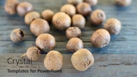  Presentation with fragrant - Theme having fragrant-pepper-close-up background and a coral colored foreground