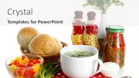  Presentation with fragrant - PPT theme featuring fragrant-soup-in-cup-isolated background and a white colored foreground