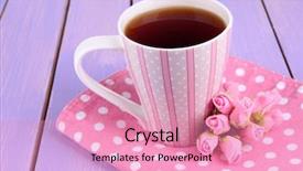  Presentation with fragrant - Presentation theme consisting of fragrant-tea-with-flowers background and a coral colored foreground