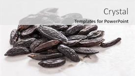  Presentation with fragrant - Slides having fragrant-tonka-beans-on-white background and a white colored foreground