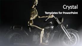  Presentation with death - PPT theme consisting of fraight transport - death rides a chopper background and a  colored foreground