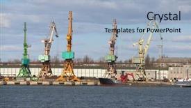  Presentation with dock - Cool new presentation with fraight transport - industrial dock with cranes backdrop and a  colored foreground