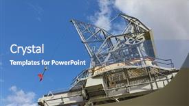  Presentation with dock - Audience pleasing slides consisting of fraight transport - old industial crane backdrop and a teal colored foreground