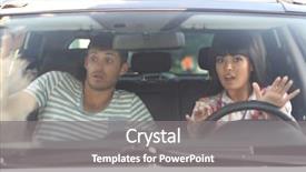  Presentation with driving - Cool new PPT layouts with fraight transport - scared woman shouts driving backdrop and a gray colored foreground