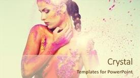  Presentation with human body - Amazing slide set having frailty - fragility of a human creature backdrop and a cream colored foreground