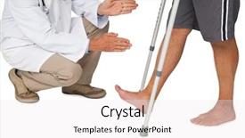  Presentation with walker - Slide set consisting of frailty - low section of a doctor background and a white colored foreground