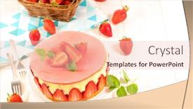  Presentation with strawberry - Cool new slide set with fraisier-strawberry-shortcake-with-cream backdrop and a lemonade colored foreground