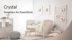  Presentation with baby animals - Audience pleasing slides consisting of frame - baby bedroom decorated with pictures backdrop and a white colored foreground