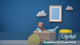  Presentation with children - Slide set enhanced with frame - children's room with bright color background and a ocean colored foreground