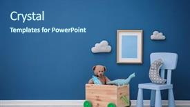  Presentation with children - Presentation theme consisting of frame - children's room with bright color background and a ocean colored foreground