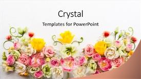  Presentation with white flower frame - Slide set with frame - festive flower composition background and a white colored foreground