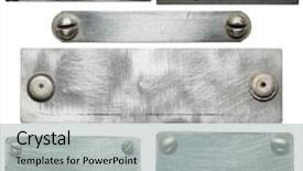  Presentation with metal - Audience pleasing PPT theme consisting of frame - metal plates with screws backdrop and a light gray colored foreground