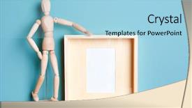  Presentation with frame - Audience pleasing slide deck consisting of frame and wooden man figure backdrop and a  colored foreground