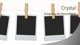  Presentation with old clothes - Presentation design with frame attach to rope clothes background and a cream colored foreground