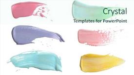  Presentation with brush stroke - Presentation having frame cosmetic - abstract acrylic color brush stroke background and a cool aqua colored foreground