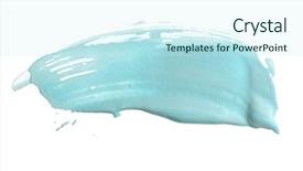  Presentation with brush stroke - Slide set with frame cosmetic - abstract acrylic color brush stroke background and a cool aqua colored foreground