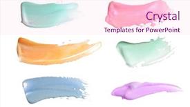  Presentation with brush stroke - PPT theme enhanced with frame cosmetic - abstract acrylic color brush stroke background and a lemonade colored foreground