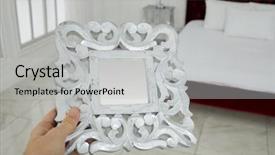  Presentation with rustic wood wooden frame - Presentation theme enhanced with frame covered with silvery paint background and a light gray colored foreground