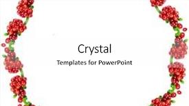  Presentation with floral abstract - Slide set having frame floral abstract pattern of cowberries heap isolated on white background with copy space background and a white colored foreground