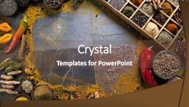  Presentation with herbs - Audience pleasing PPT layouts consisting of frame herbs and spices backdrop and a tawny brown colored foreground