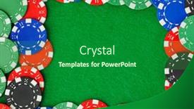  Presentation with gambling - Presentation theme having frame-made-of-casino-chips background and a forest green colored foreground