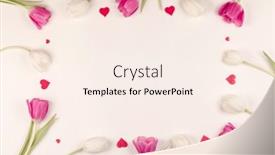  Presentation with valentines day - Audience pleasing PPT layouts consisting of frame-made-of-colourful-tulips backdrop and a cream colored foreground