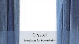  Presentation with fabrics - Audience pleasing theme consisting of frame made of different blue denim fabrics backdrop and a ocean colored foreground