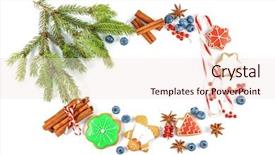  Presentation with christmas baking - Audience pleasing slides consisting of frame made of tasty christmas backdrop and a lemonade colored foreground