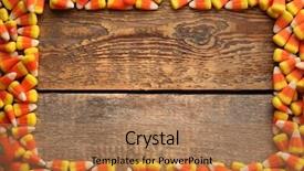  Presentation with halloween candy assorti - Theme enhanced with frame made of tasty halloween background and a coral colored foreground