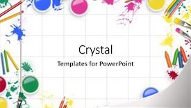  Presentation with art - PPT layouts enhanced with frame of art supply background and a white colored foreground