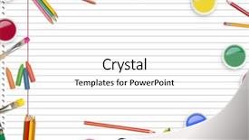  Presentation with art - Cool new PPT layouts with frame of art supply backdrop and a white colored foreground