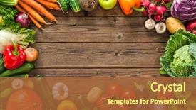  Presentation with vegetables - Presentation with frame of assorted fresh vegetables background and a red colored foreground