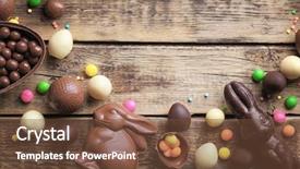  Presentation with easter - Amazing slide deck having frame of chocolate easter eggs backdrop and a tawny brown colored foreground