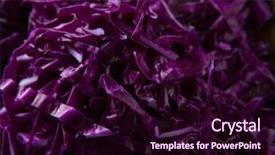  Presentation with golden frame on purple - Colorful slide set enhanced with frame of chopped red cabbage backdrop and a wine colored foreground