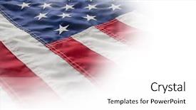  Presentation with 3d figure american flag - PPT layouts having frame of cropped american flag background and a white colored foreground