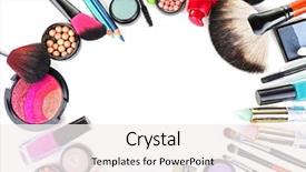  Presentation with cosmetics - Slide set enhanced with frame of decorative cosmetics background and a white colored foreground