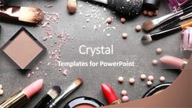  Presentation with makeup - Slide set featuring frame of decorative cosmetics background and a gray colored foreground