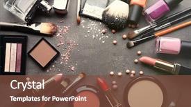  Presentation with makeup - Colorful theme enhanced with frame of decorative cosmetics backdrop and a tawny brown colored foreground