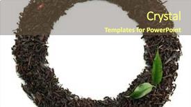  Presentation with black tea - Presentation design with frame of dry black tea background and a tawny brown colored foreground