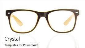  Presentation with modern eye glasses on yellow - Audience pleasing theme consisting of frame of eye glasses isolated backdrop and a white colored foreground
